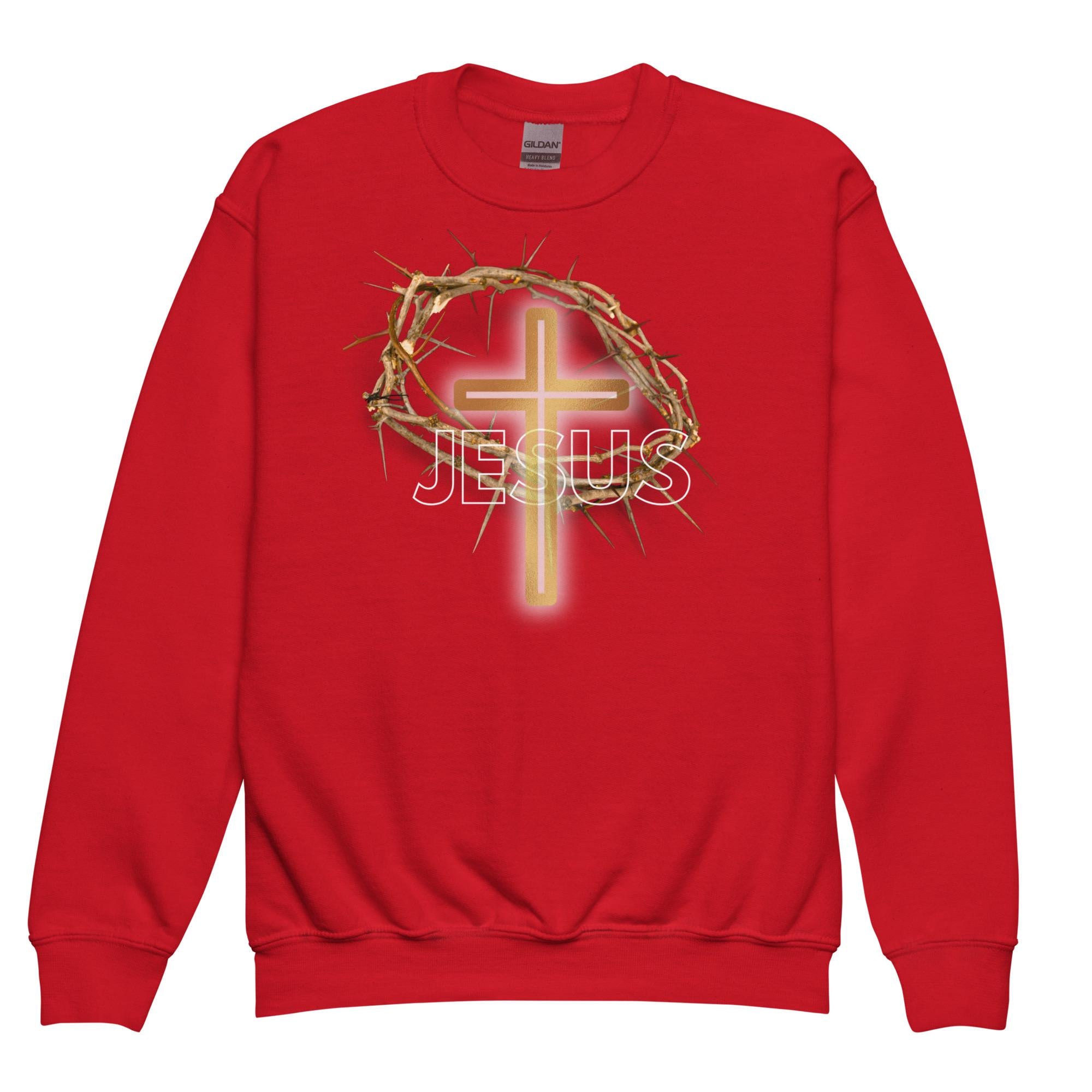 Jesus With Crown Of Thorns - Unisex Youth Sweatshirt