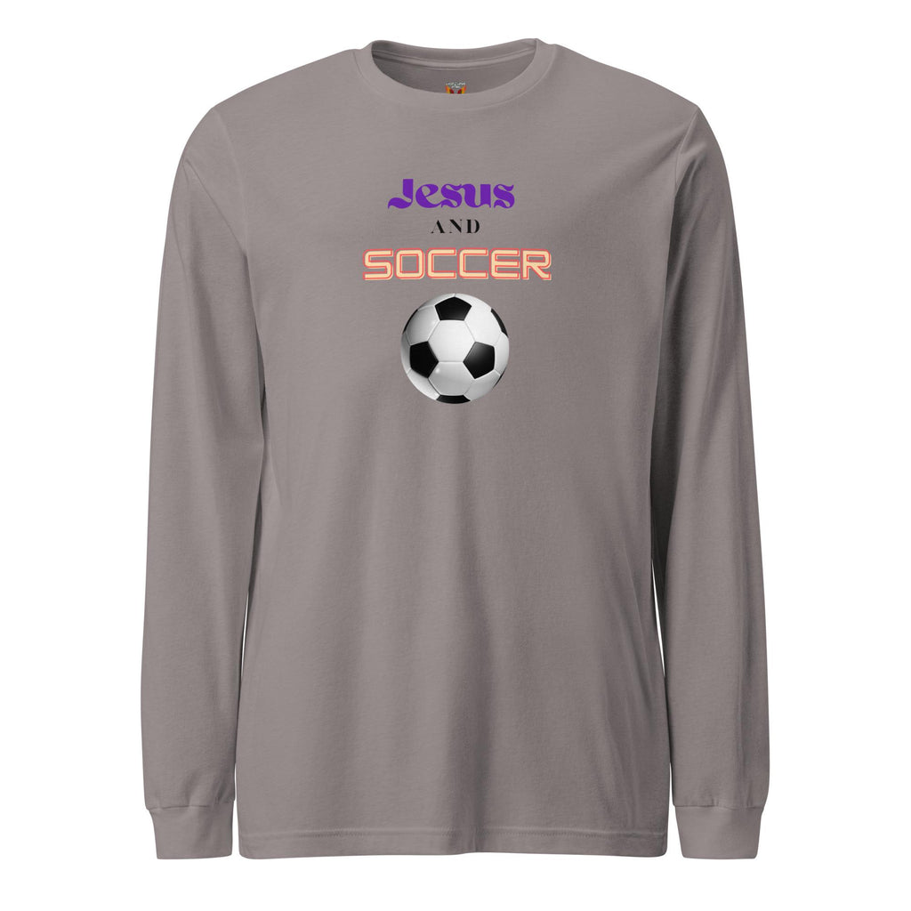 Jesus And Soccer - Unisex Adult Long Sleeve Tee