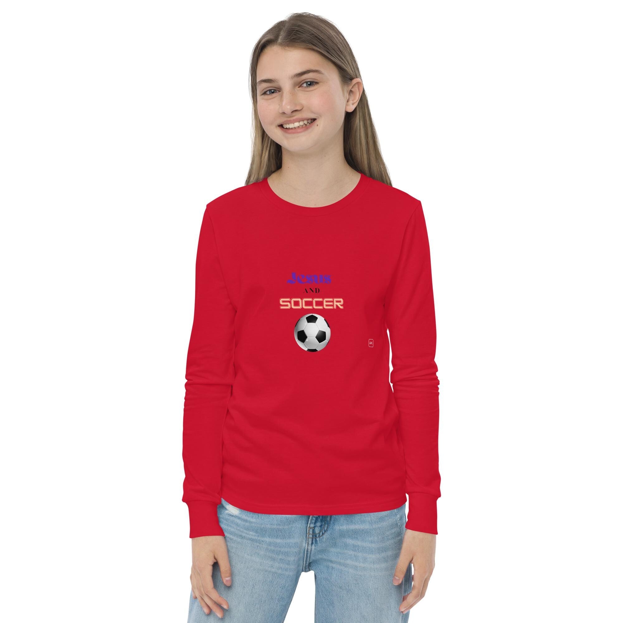Jesus and Soccer - Unisex Youth Long Sleeve Tee