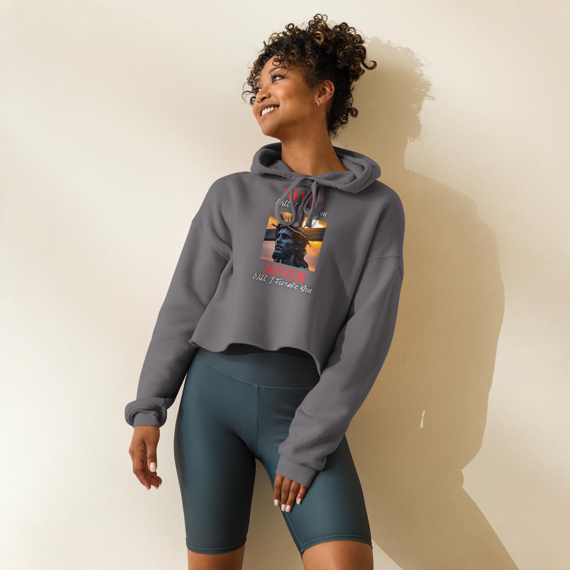 Never Will I Leave Forsake You - Women's Crop Hoodie