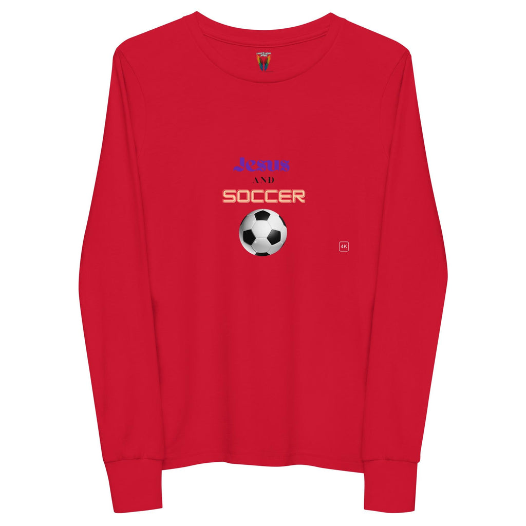 Jesus and Soccer - Unisex Youth Long Sleeve Tee