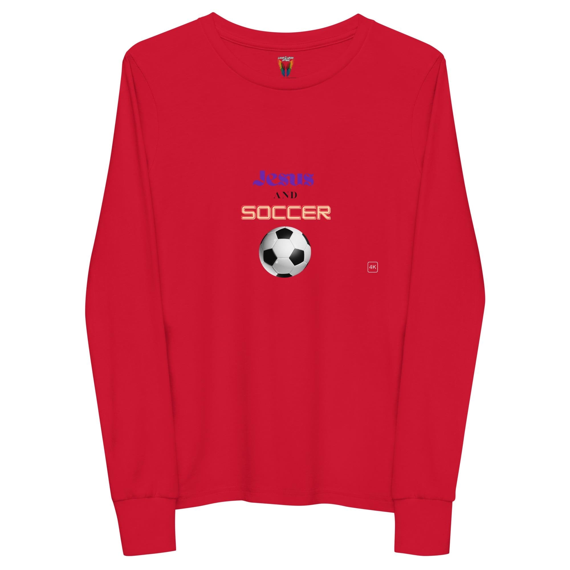 Jesus and Soccer - Unisex Youth Long Sleeve Tee