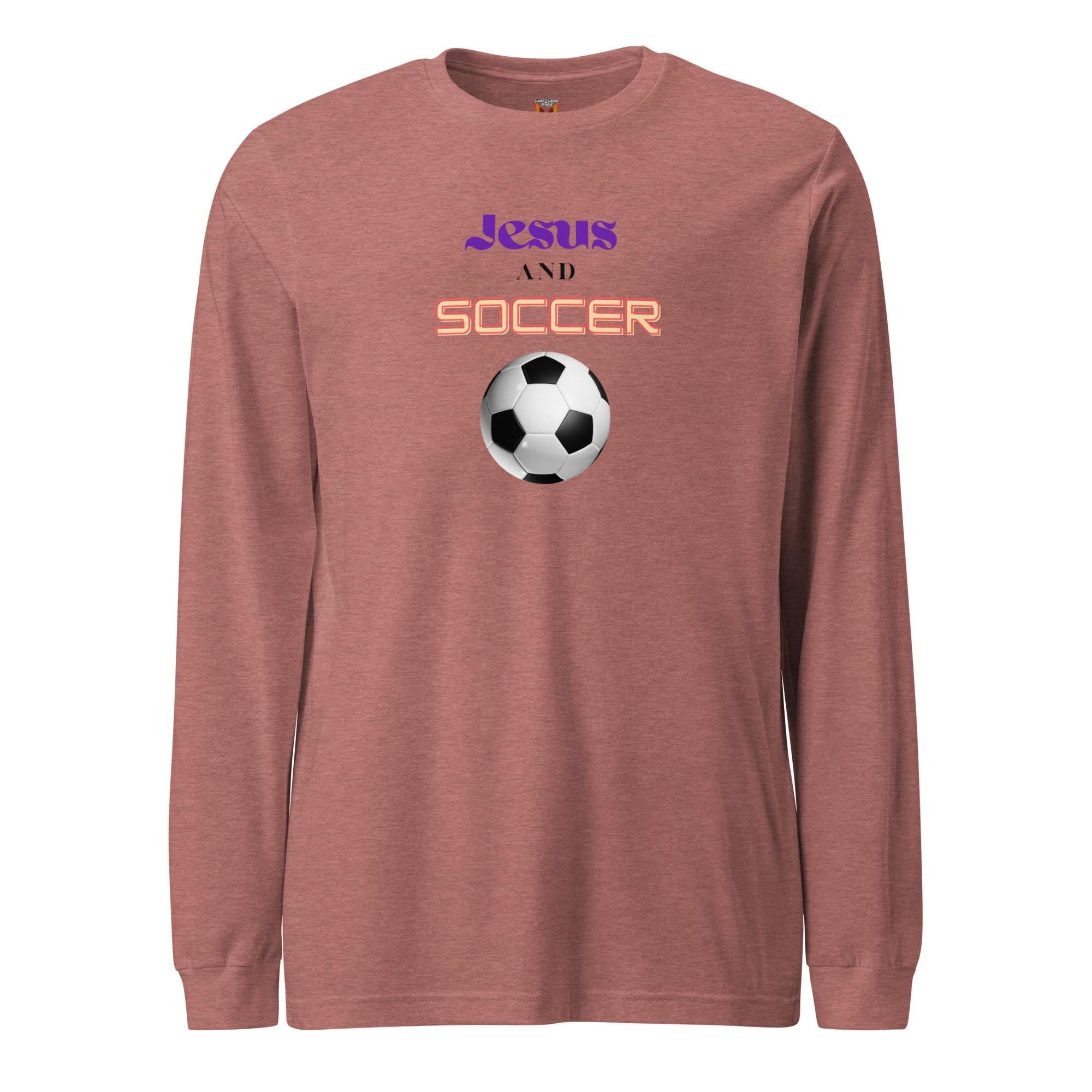 Jesus And Soccer - Unisex Adult Long Sleeve Tee