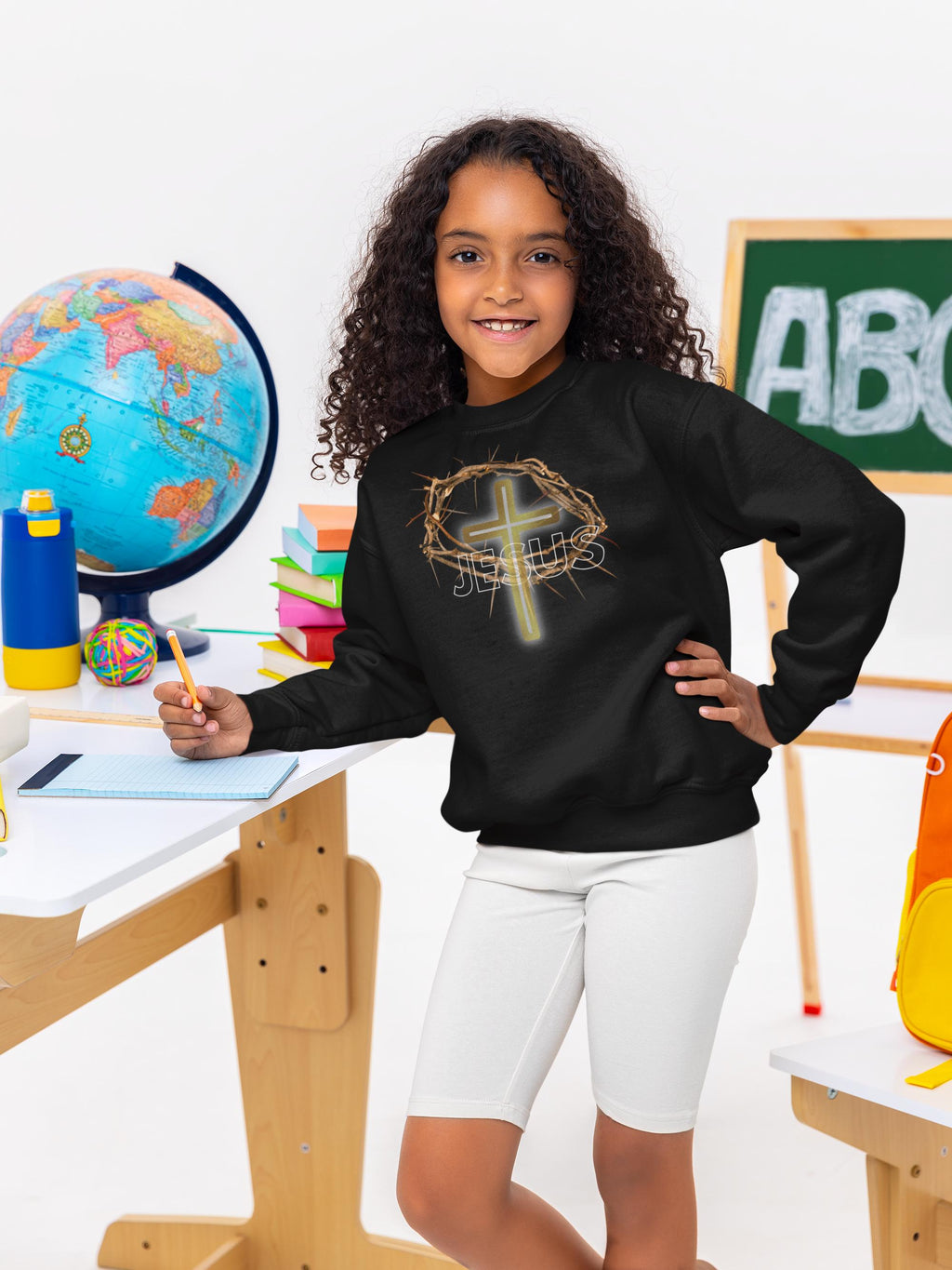 Jesus With Crown Of Thorns - Unisex Youth Sweatshirt