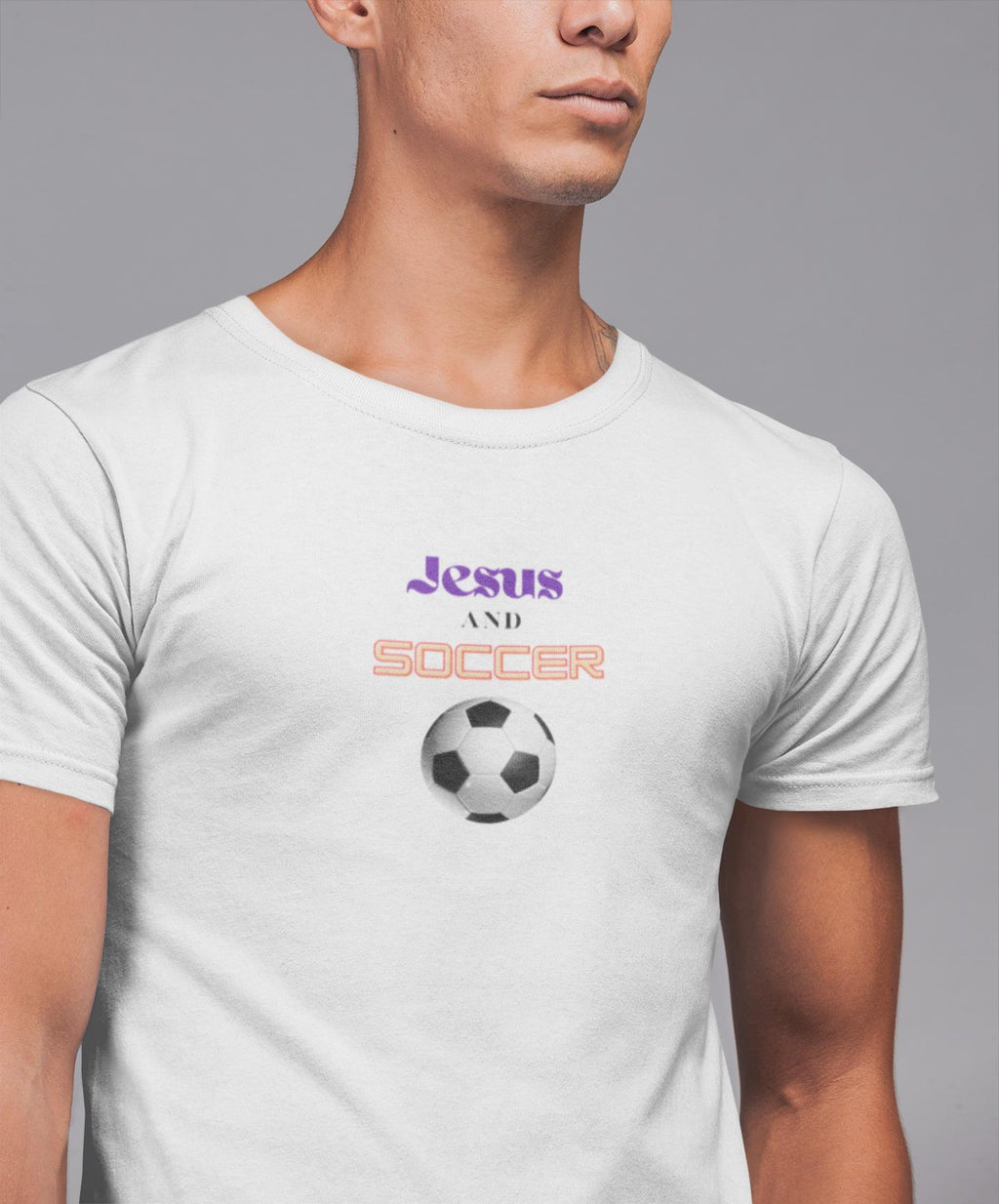 Jesus And Soccer - Men's Tee