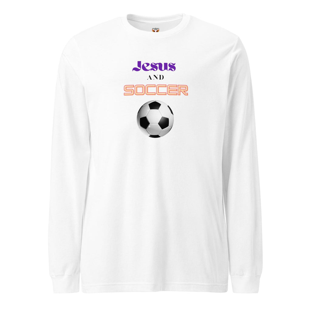 Jesus And Soccer - Unisex Adult Long Sleeve Tee