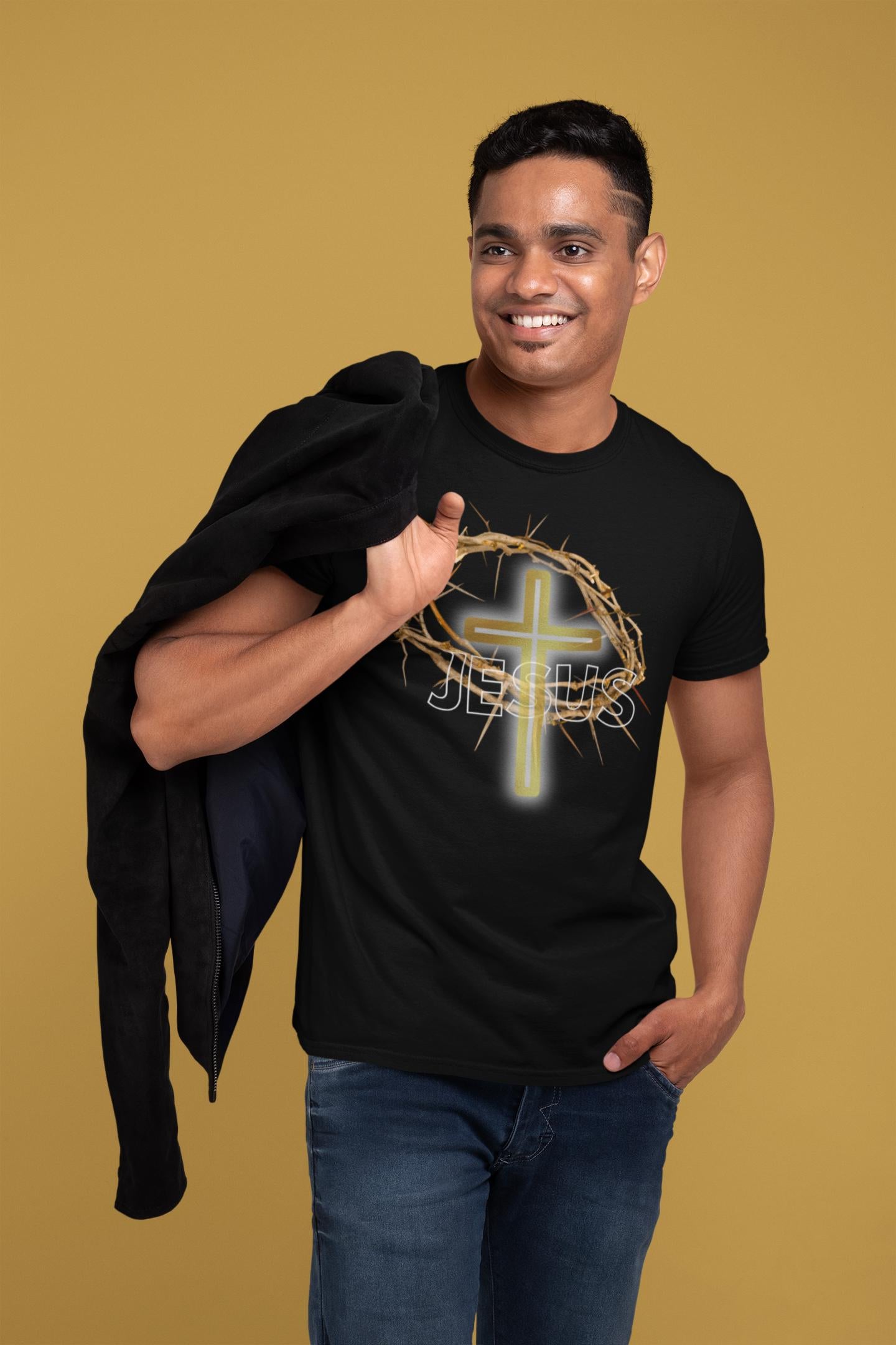 Jesus With Crown Of Thorns - Men's Tee