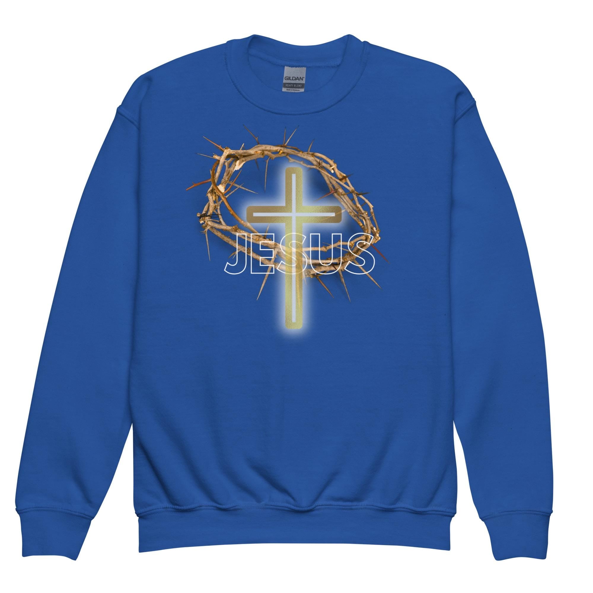 Jesus With Crown Of Thorns - Unisex Youth Sweatshirt