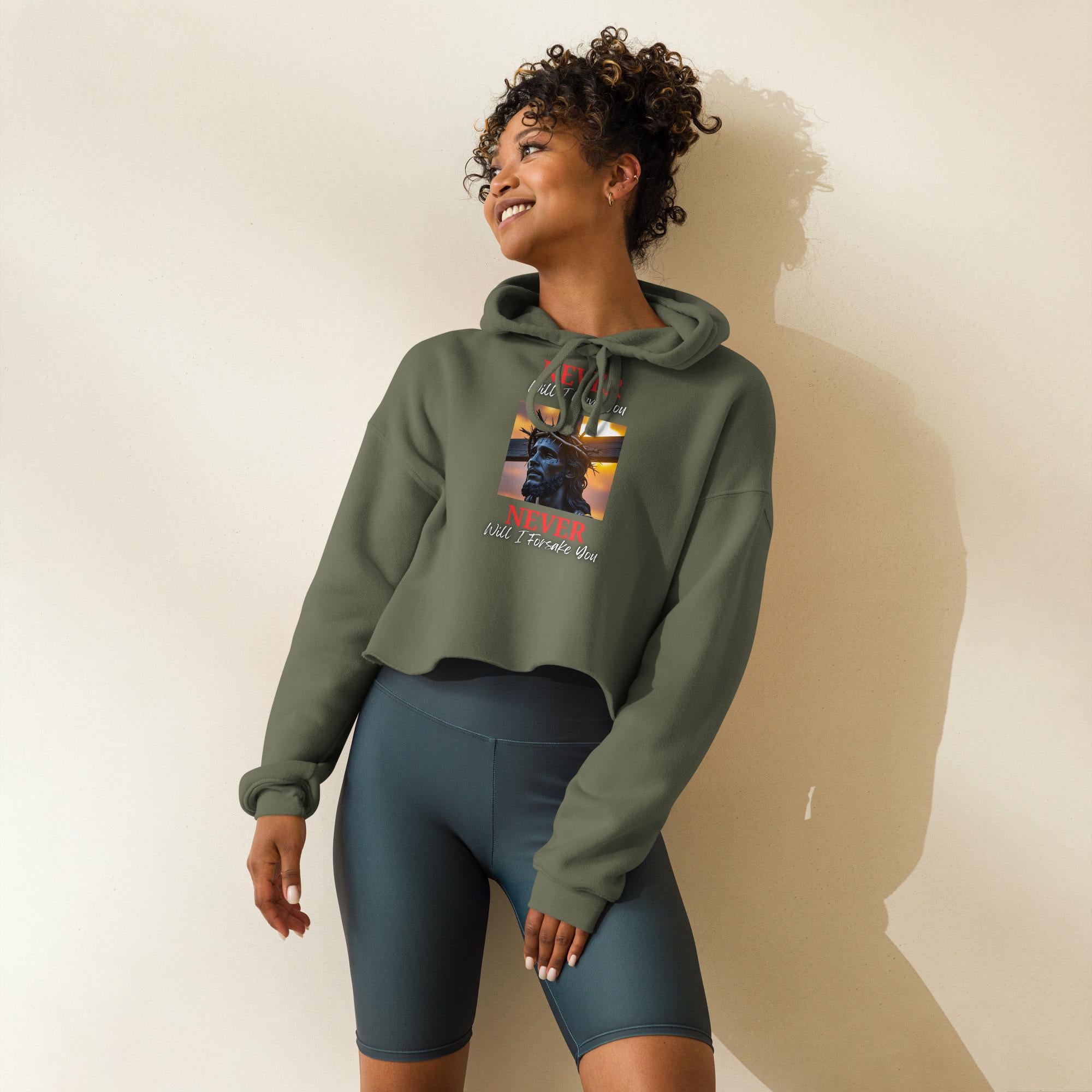 Never Will I Leave Forsake You - Women's Crop Hoodie