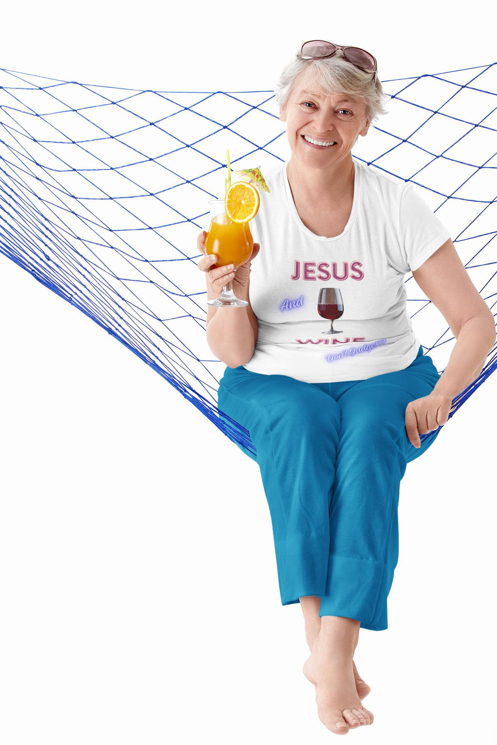 Jesus And Wine Don't Judge - Women's Tee