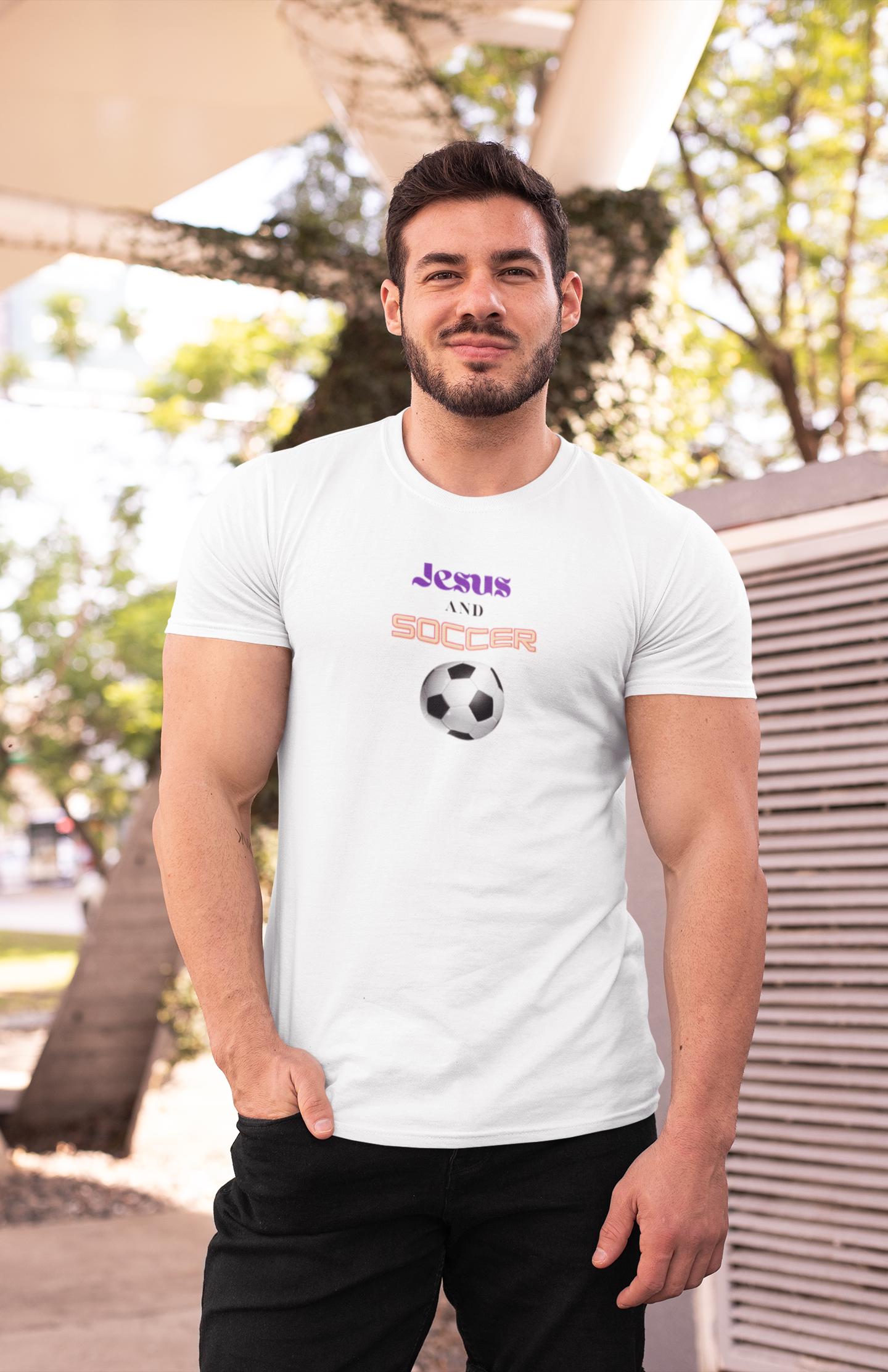 Jesus And Soccer - Men's Tee