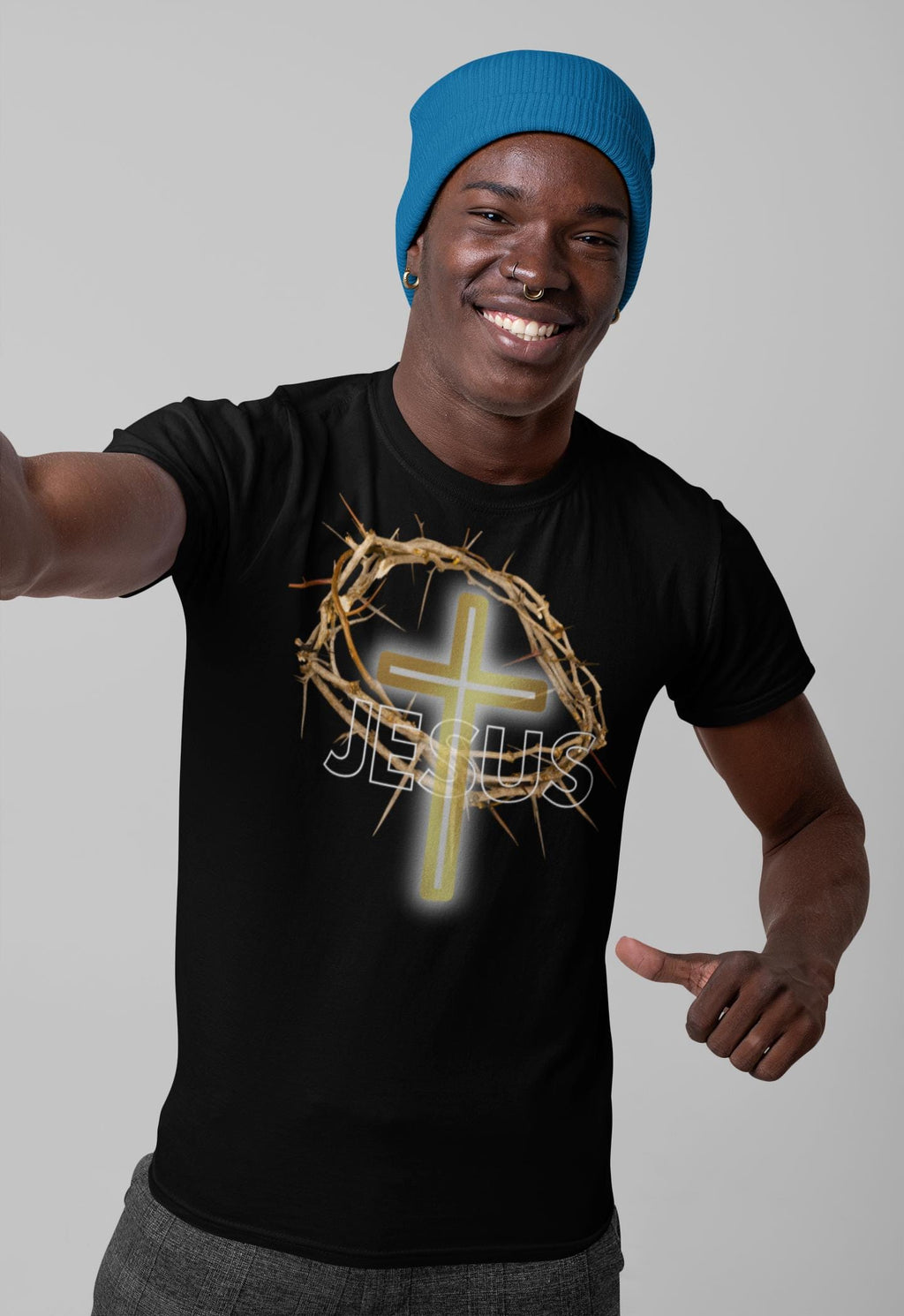 Jesus With Crown Of Thorns - Men's Tee