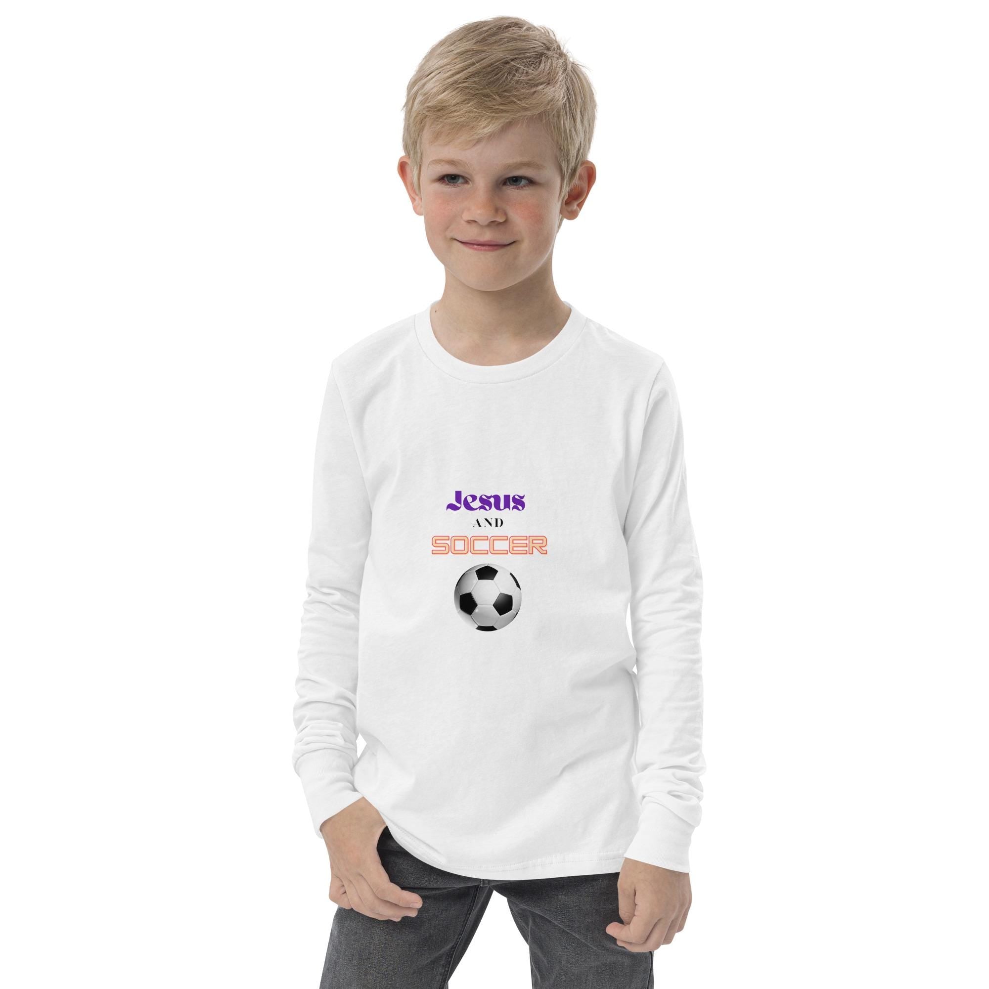 Jesus and Soccer - Unisex Youth Long Sleeve Tee