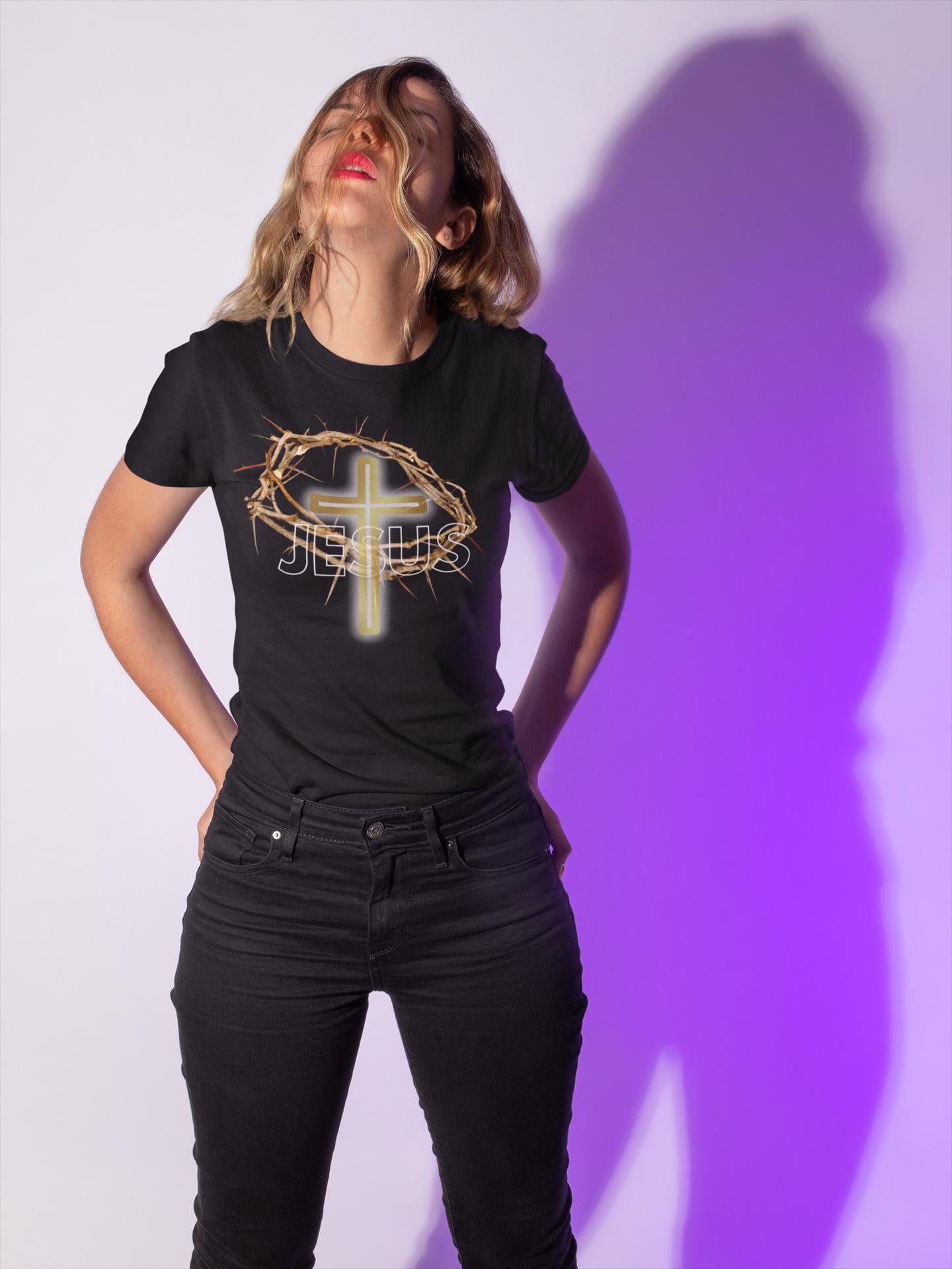 Jesus With Crown Of Thorns - Women's Tee