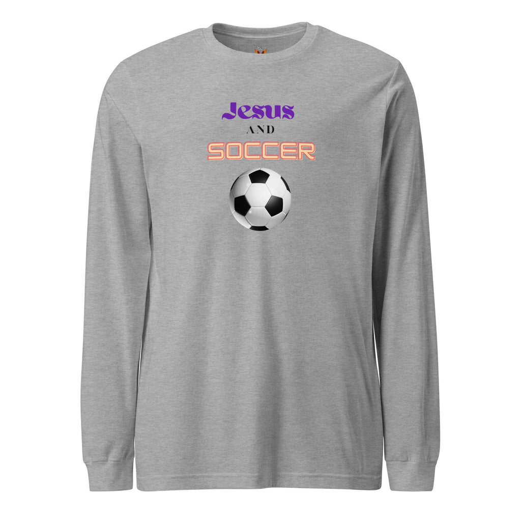 Jesus And Soccer - Unisex Adult Long Sleeve Tee