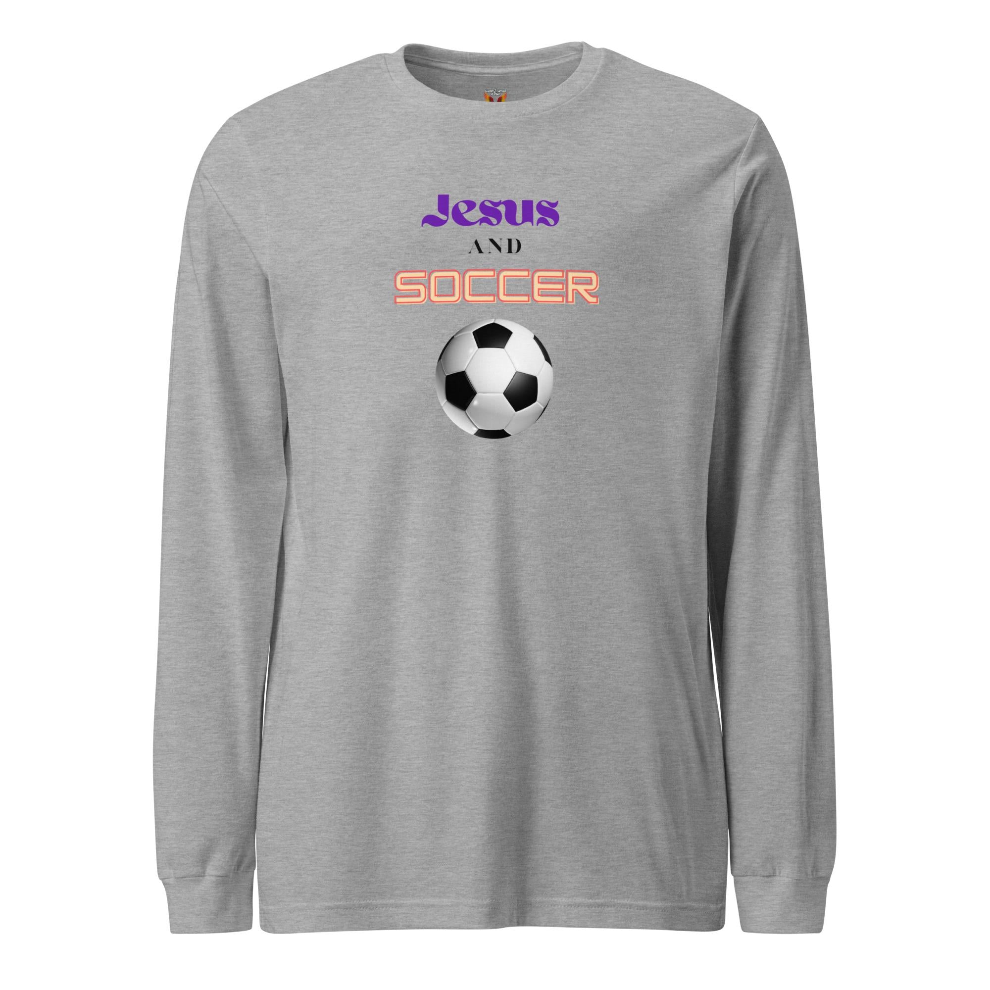 Jesus And Soccer - Unisex Adult Long Sleeve Tee