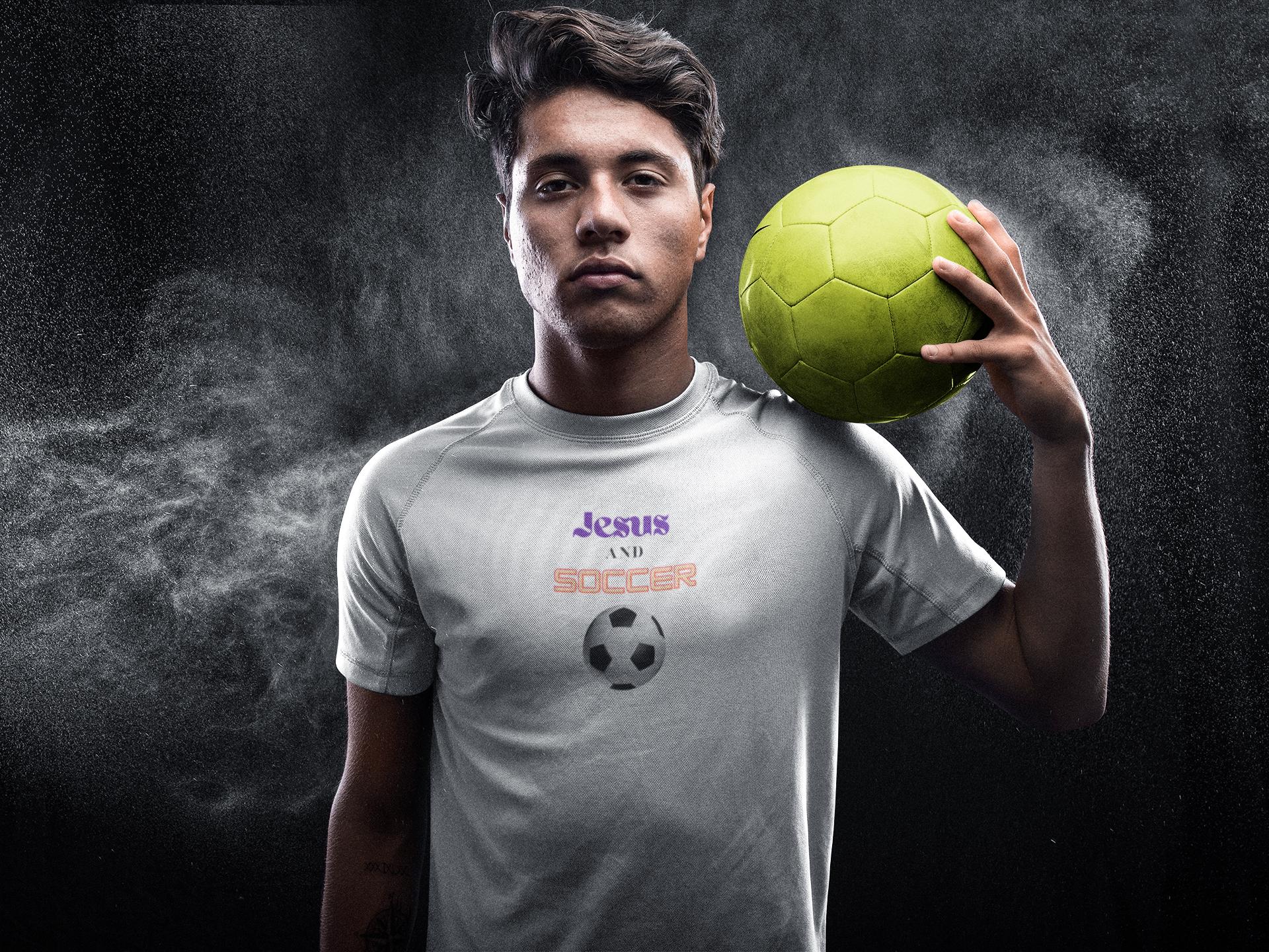 Jesus And Soccer - Men's Tee