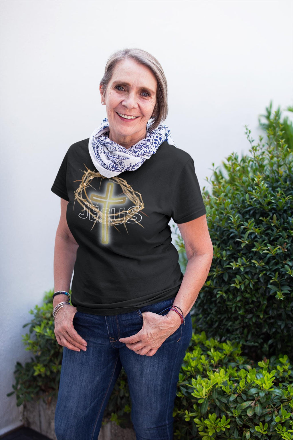 Jesus With Crown Of Thorns - Women's Tee