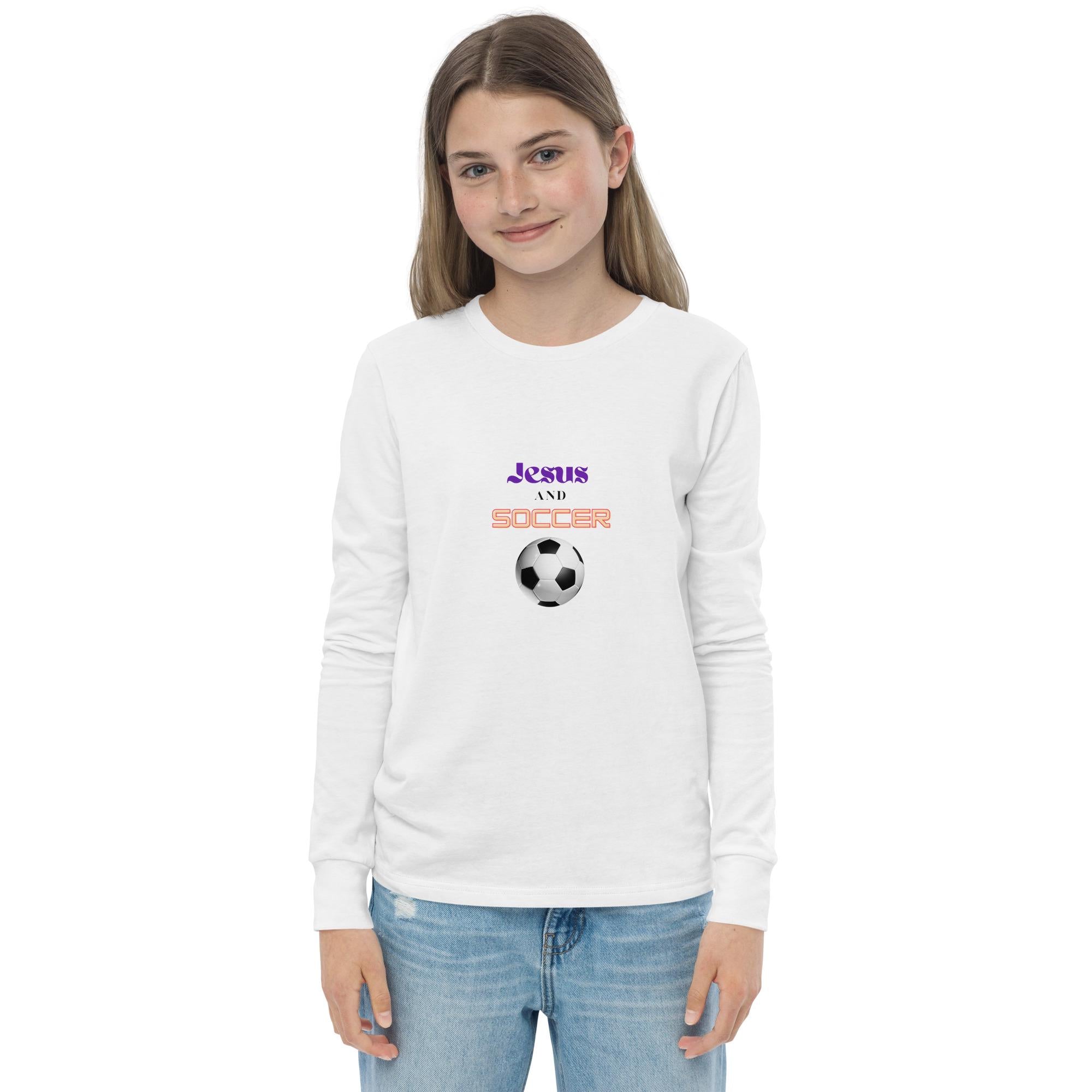 Jesus and Soccer - Unisex Youth Long Sleeve Tee