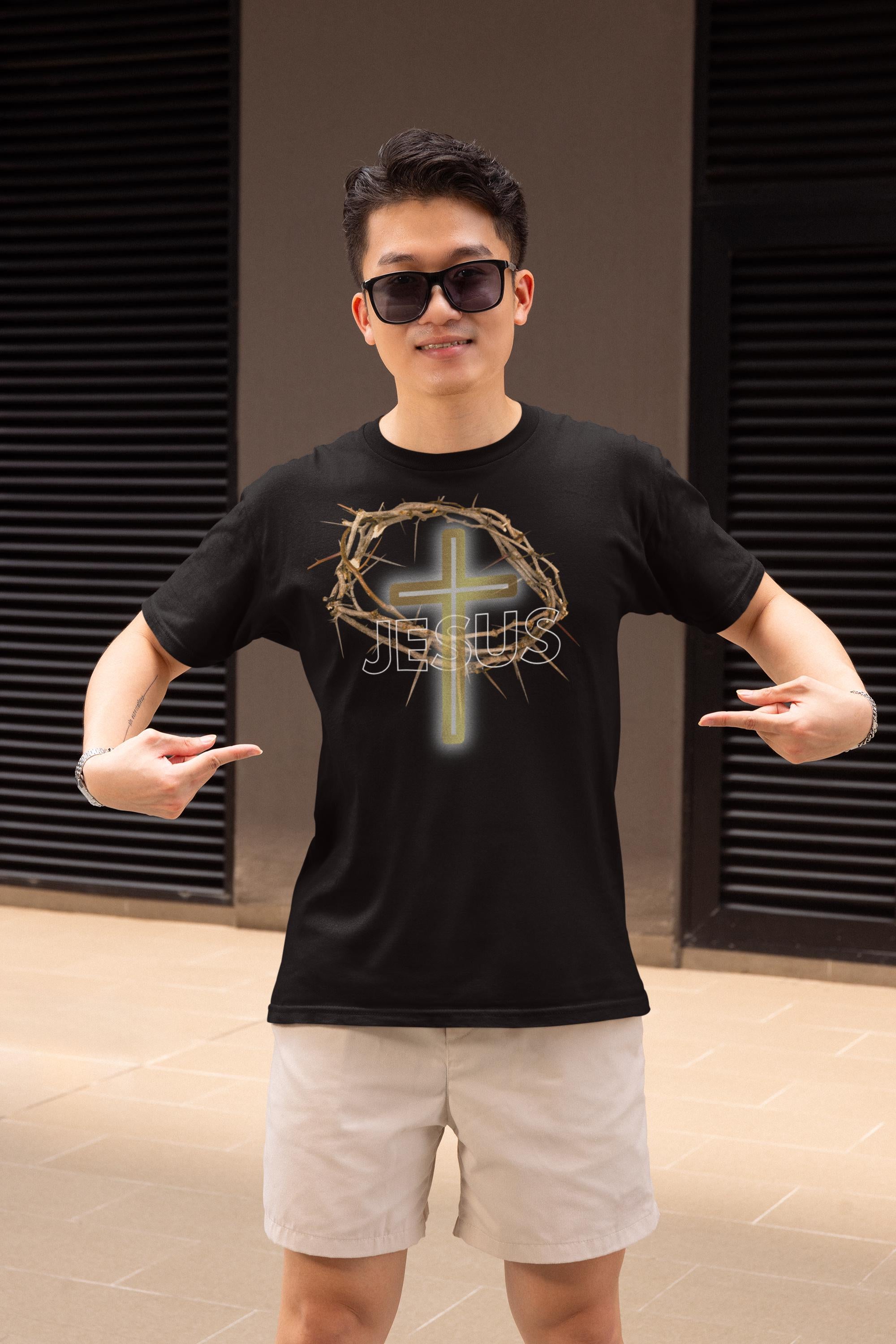 Jesus With Crown Of Thorns - Men's Tee