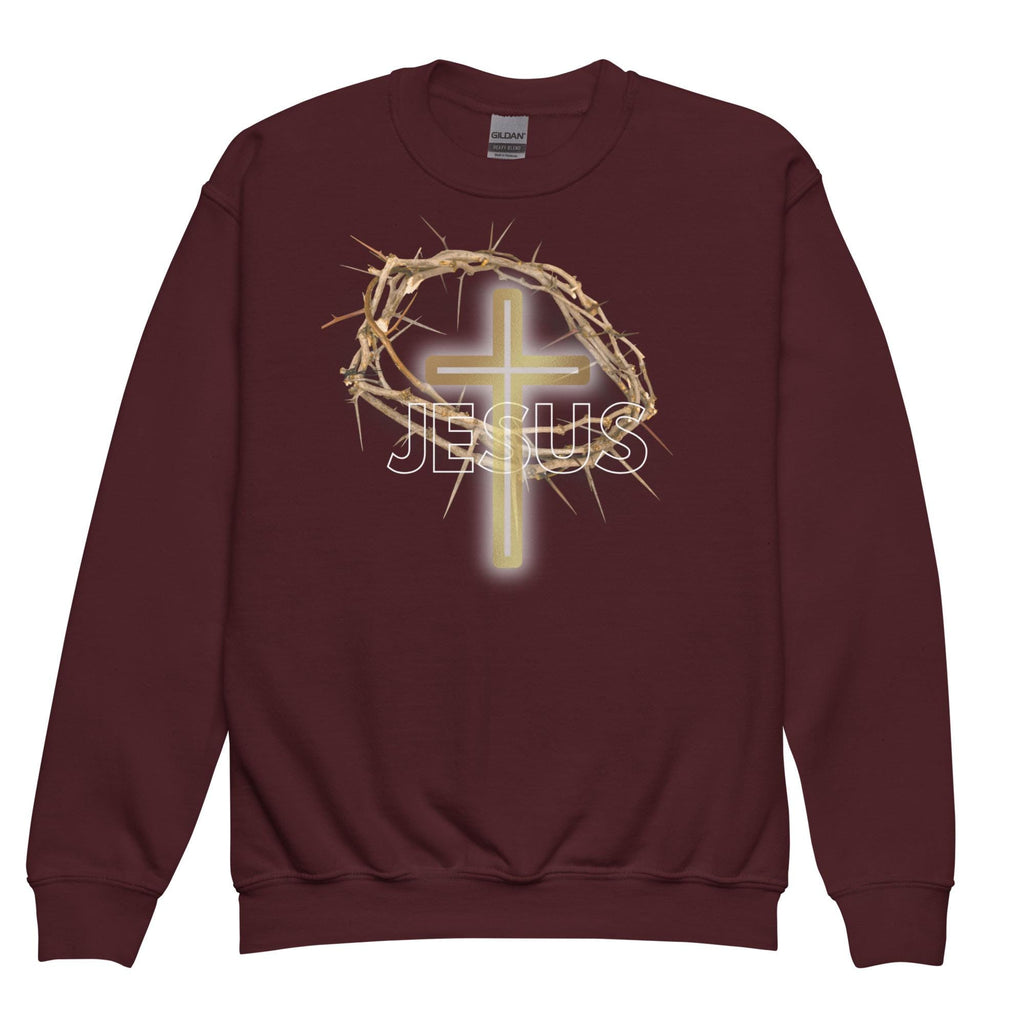 Jesus With Crown Of Thorns - Unisex Youth Sweatshirt