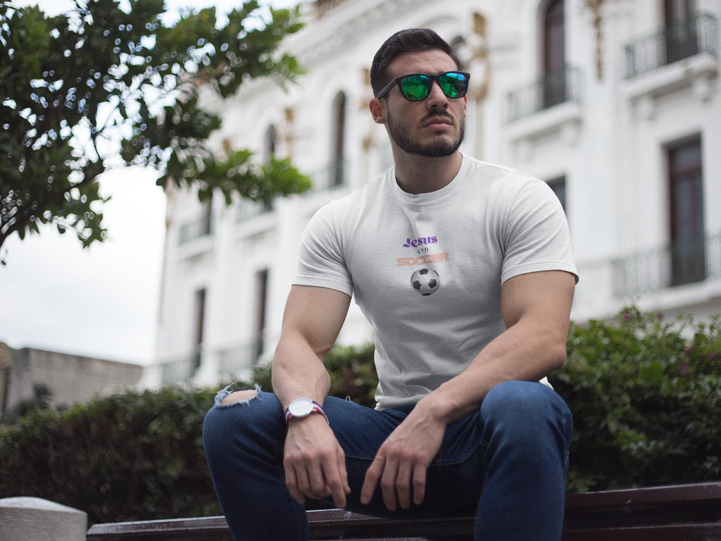 Jesus And Soccer - Men's Tee