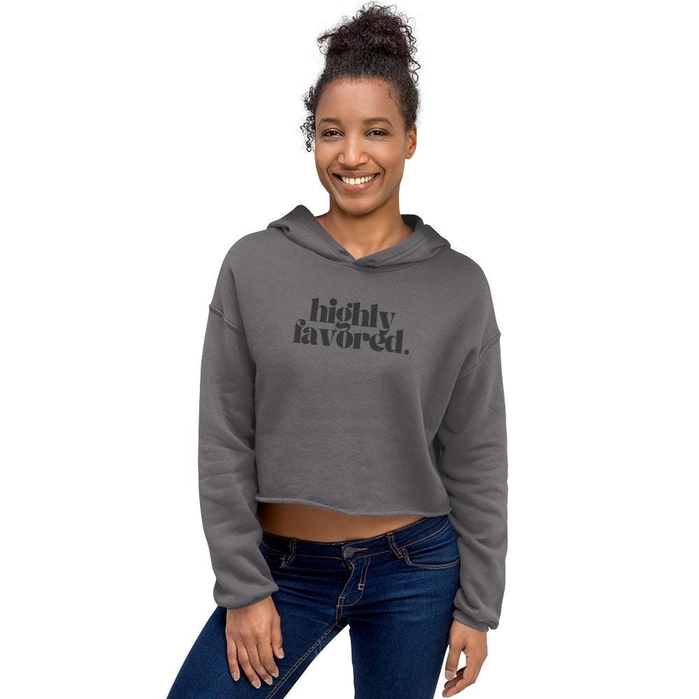 Highly Favored - Women's Crop Hoodie