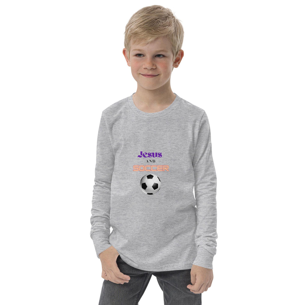 Jesus and Soccer - Unisex Youth Long Sleeve Tee