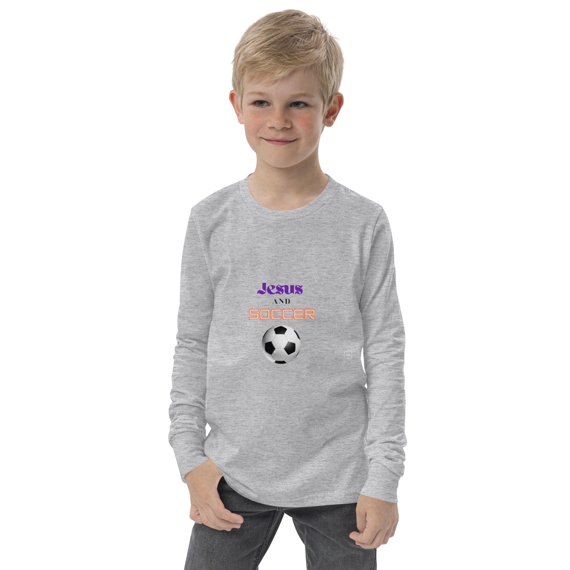 Jesus and Soccer - Unisex Youth Long Sleeve Tee