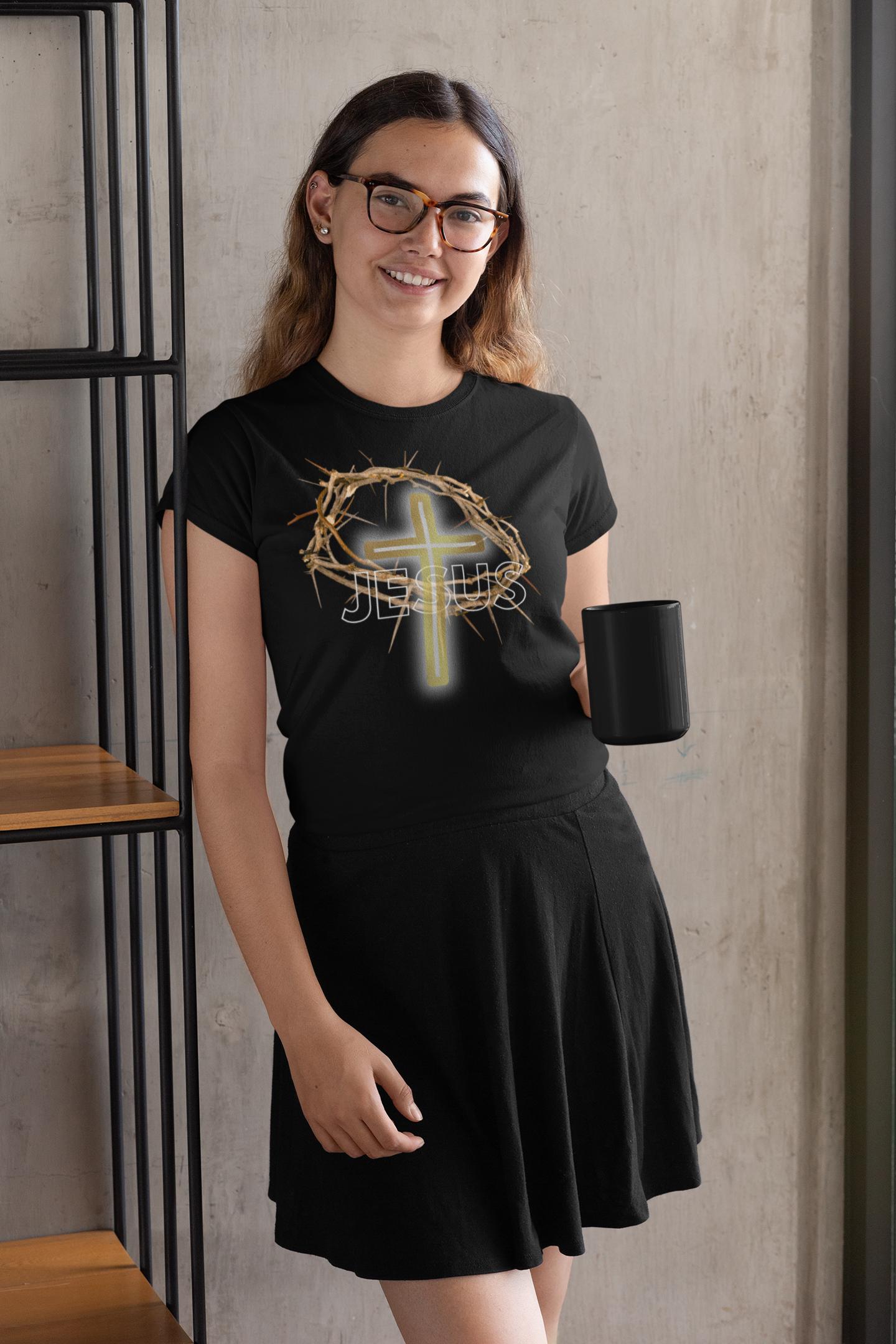 Jesus With Crown Of Thorns - Women's Tee